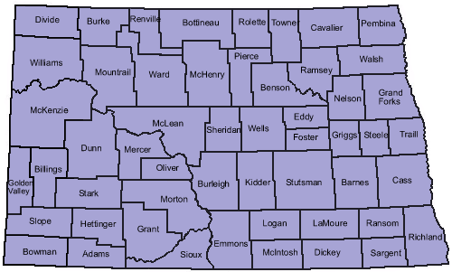 State of ND Map